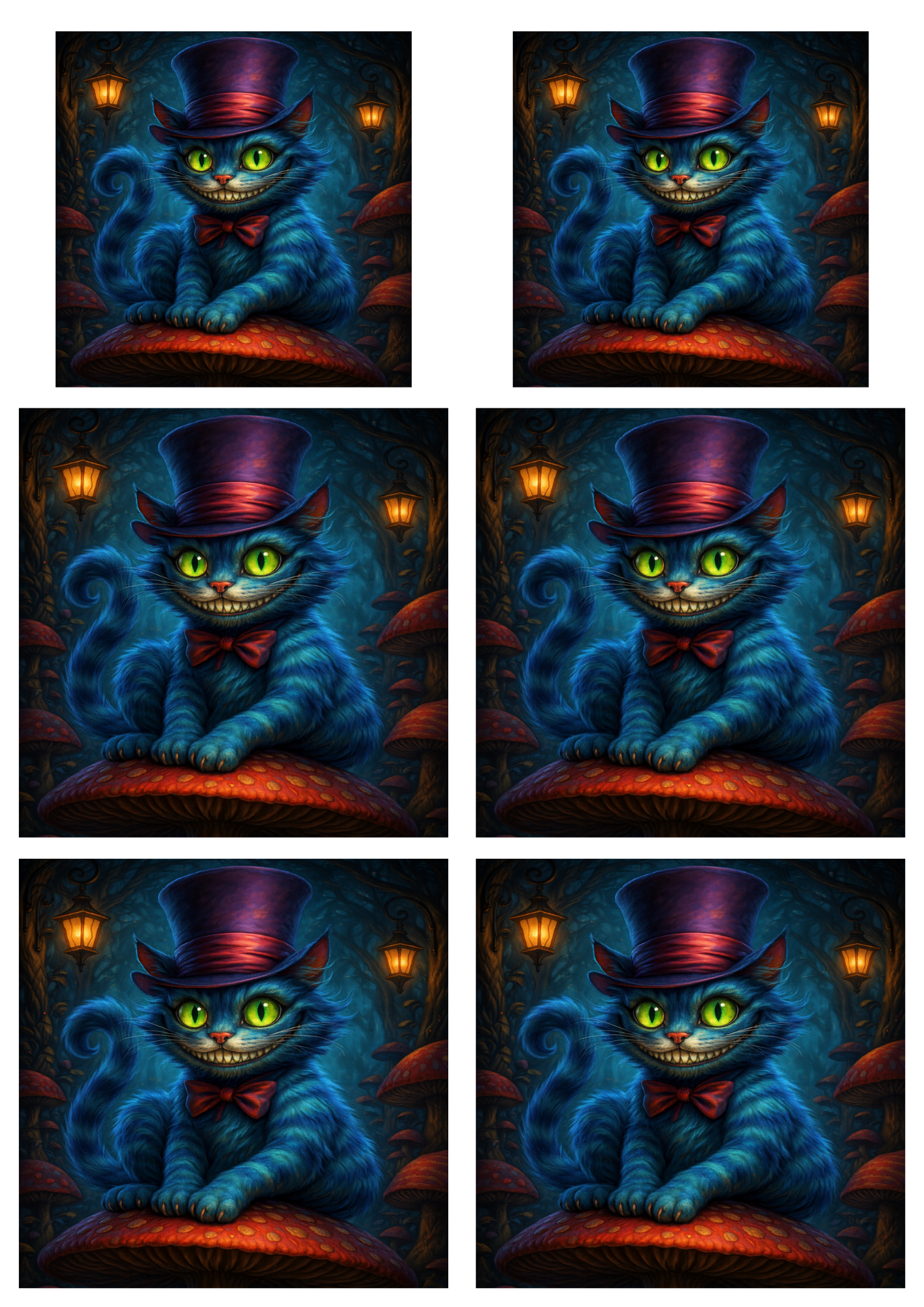 Rice Paper For Decoupage Cheshire Cat Collage  Cat. No.9081