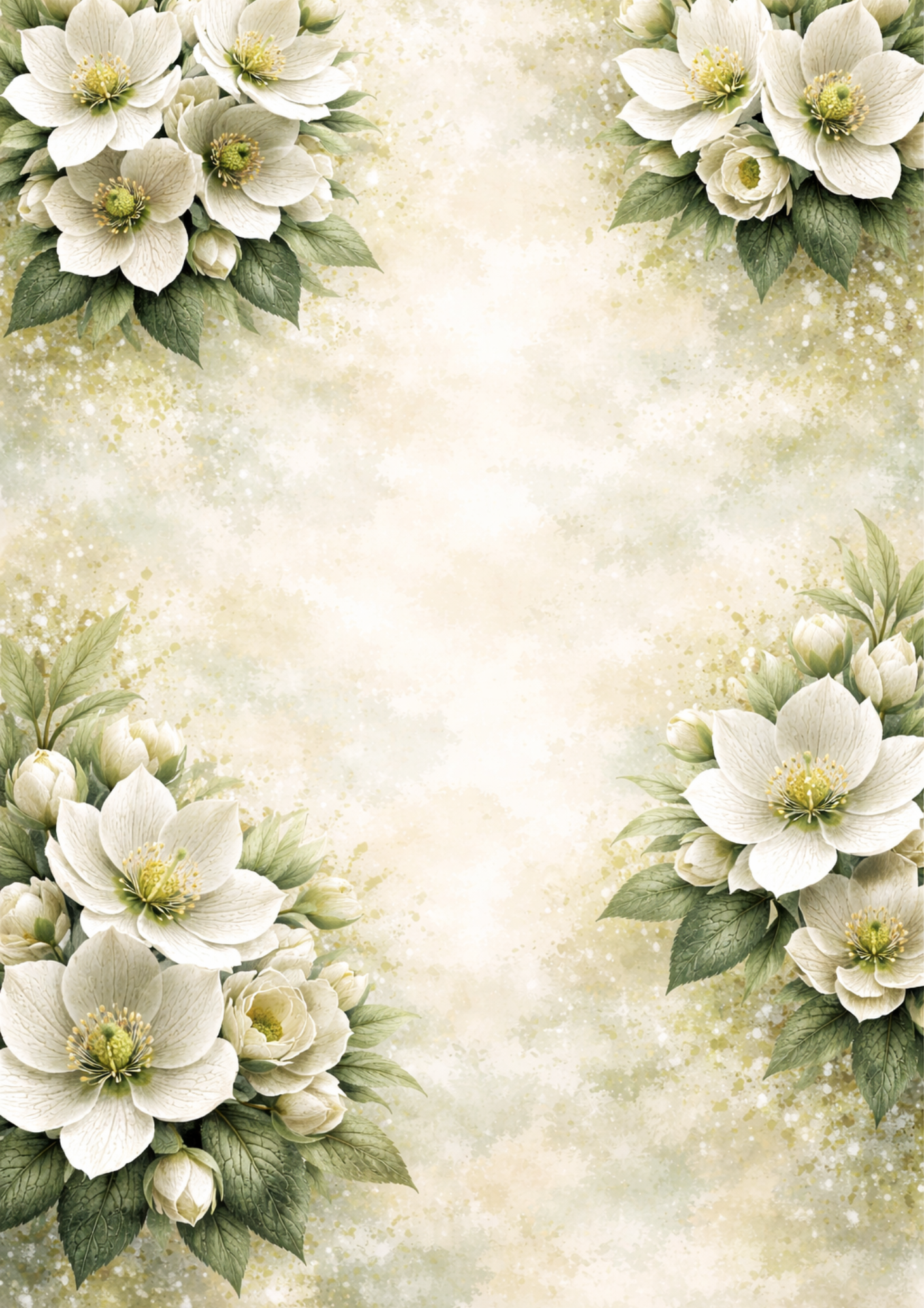 Rice Paper For Decoupage White Pastel Floral Background Full  Cat. No.9092