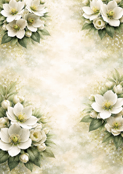 Rice Paper For Decoupage White Pastel Floral Background Full  Cat. No.9092