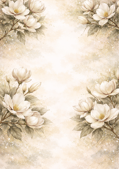 Rice Paper For Decoupage White Pastel Floral Background  Full  Cat. No.9094