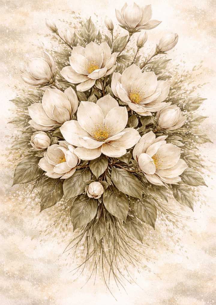 Reispapier für Decoupage, Blumenhintergrund, vollständig, Kat. Nr. 4809