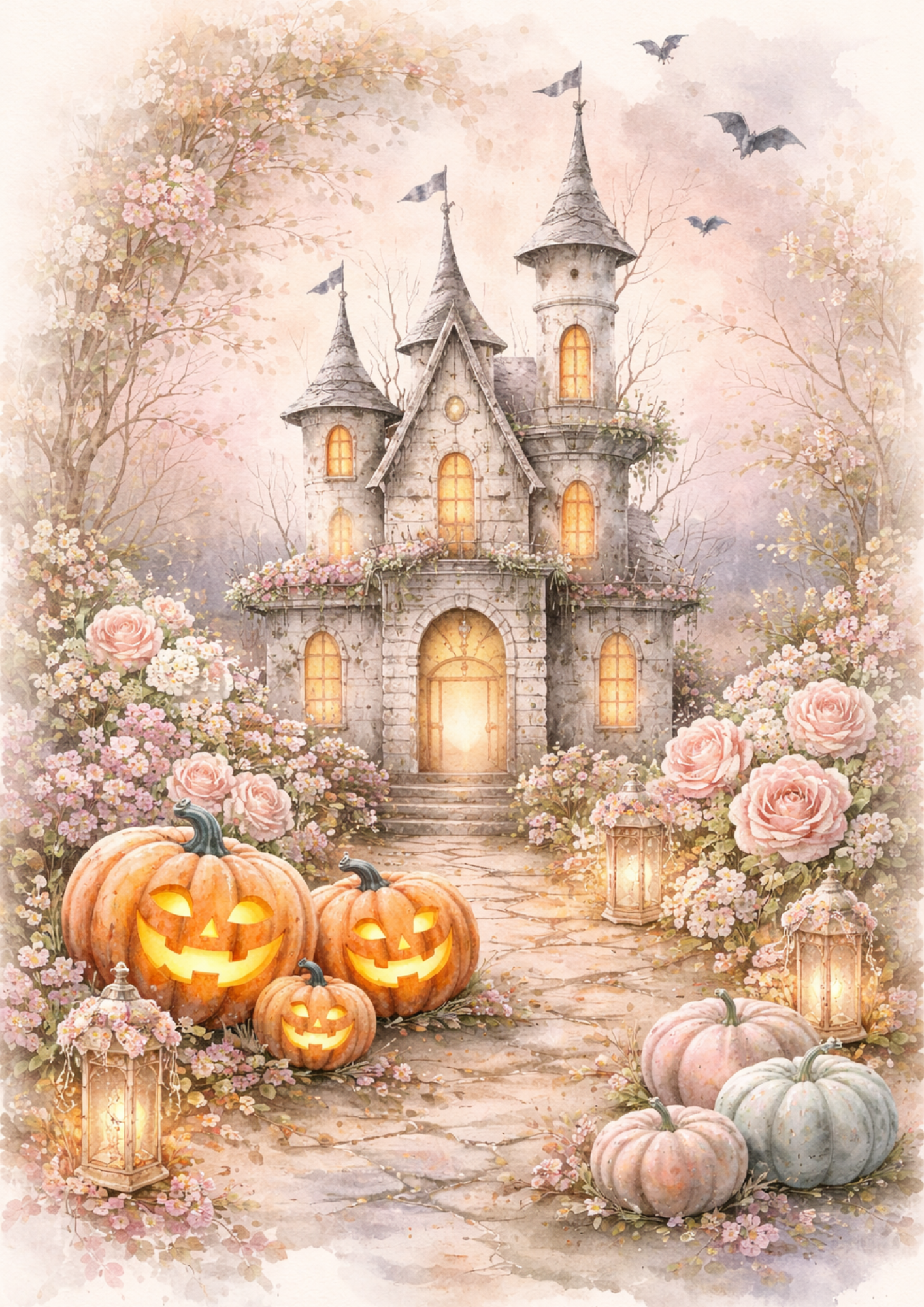 Rice Paper For Decoupage Halloween Castle Full  Cat. No.9101