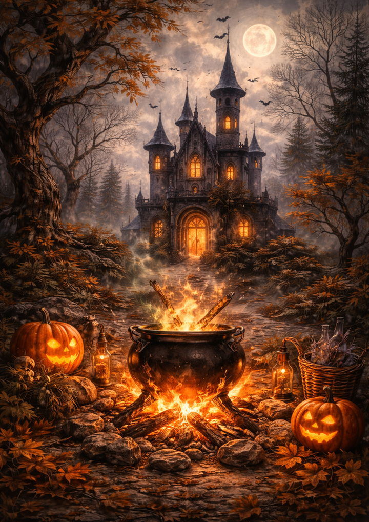 Rice Paper For Decoupage Halloween Castle Full Cat. No.9109