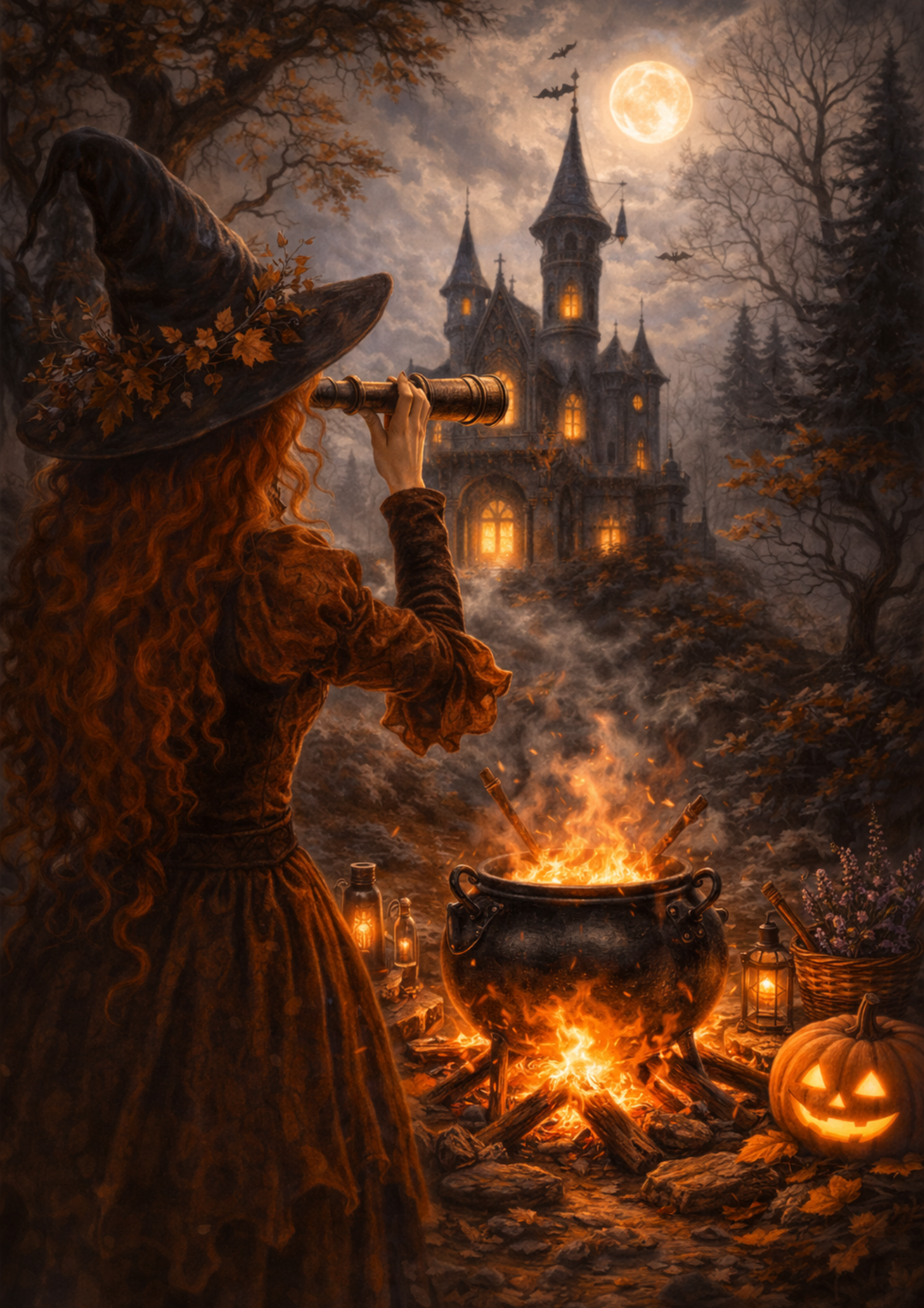Rice Paper For Decoupage Halloween Castle Full Cat. No.9110