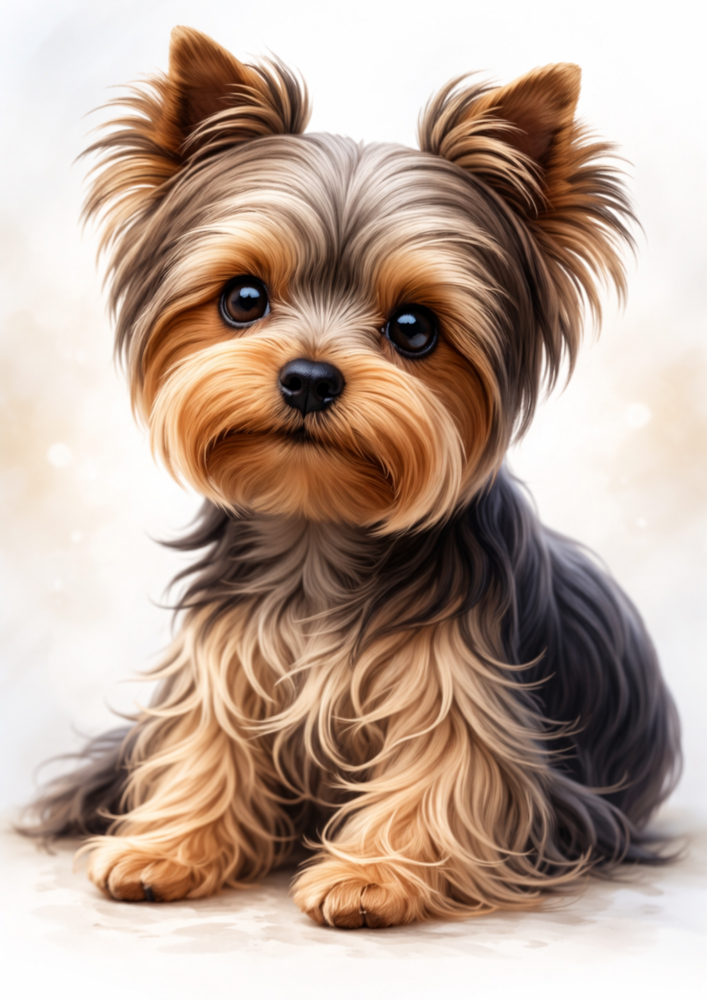 Rice Paper For Decoupage Yorkshire Terrier Portrait Full Cat. No.9124