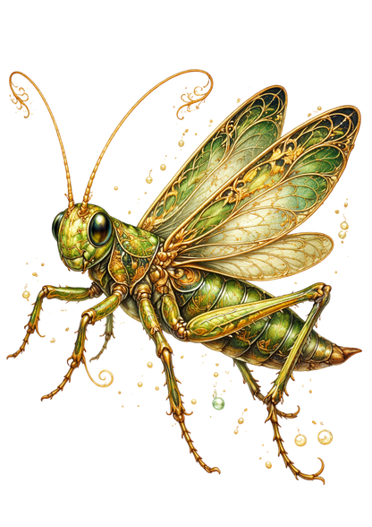 Rice Paper For Decoupage Gothic Grasshopper Full Cat. No.9135