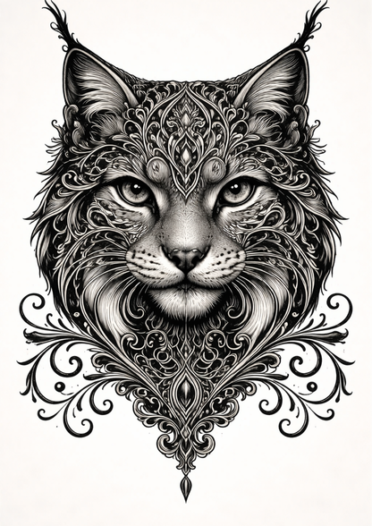 Rice Paper For Decoupage Gothic Lynx Face Full  Cat. No.9150