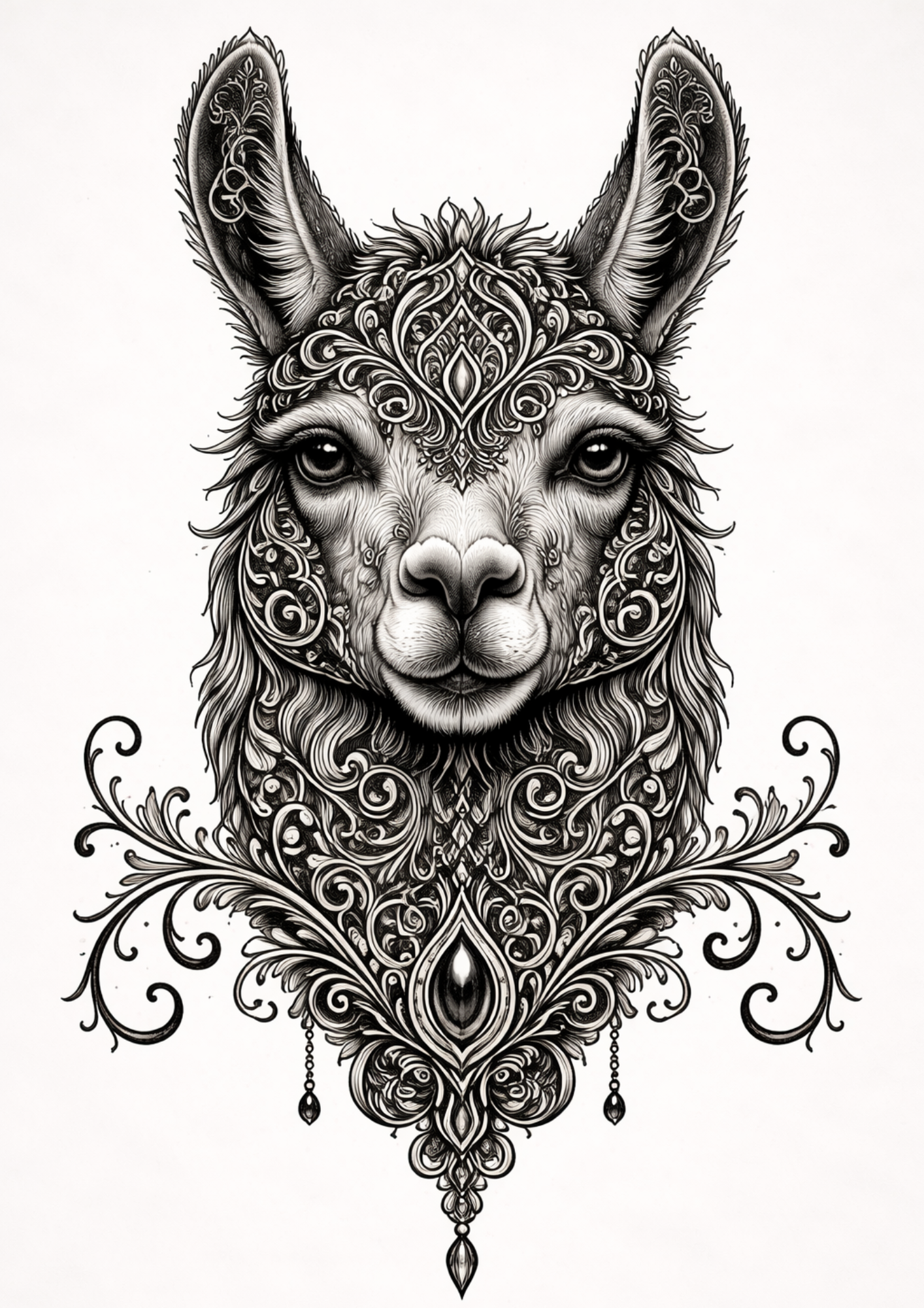 Rice Paper For Decoupage Gothic Lama Face Full  Cat. No.9152