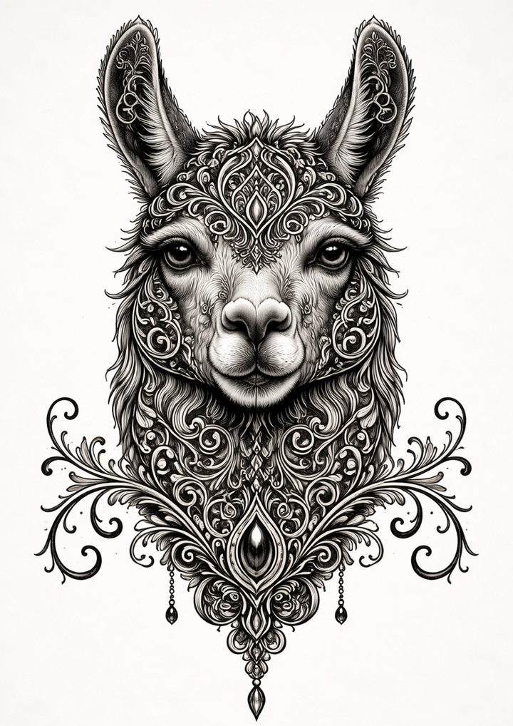 Rice Paper For Decoupage Gothic Lama Face Full  Cat. No.9152