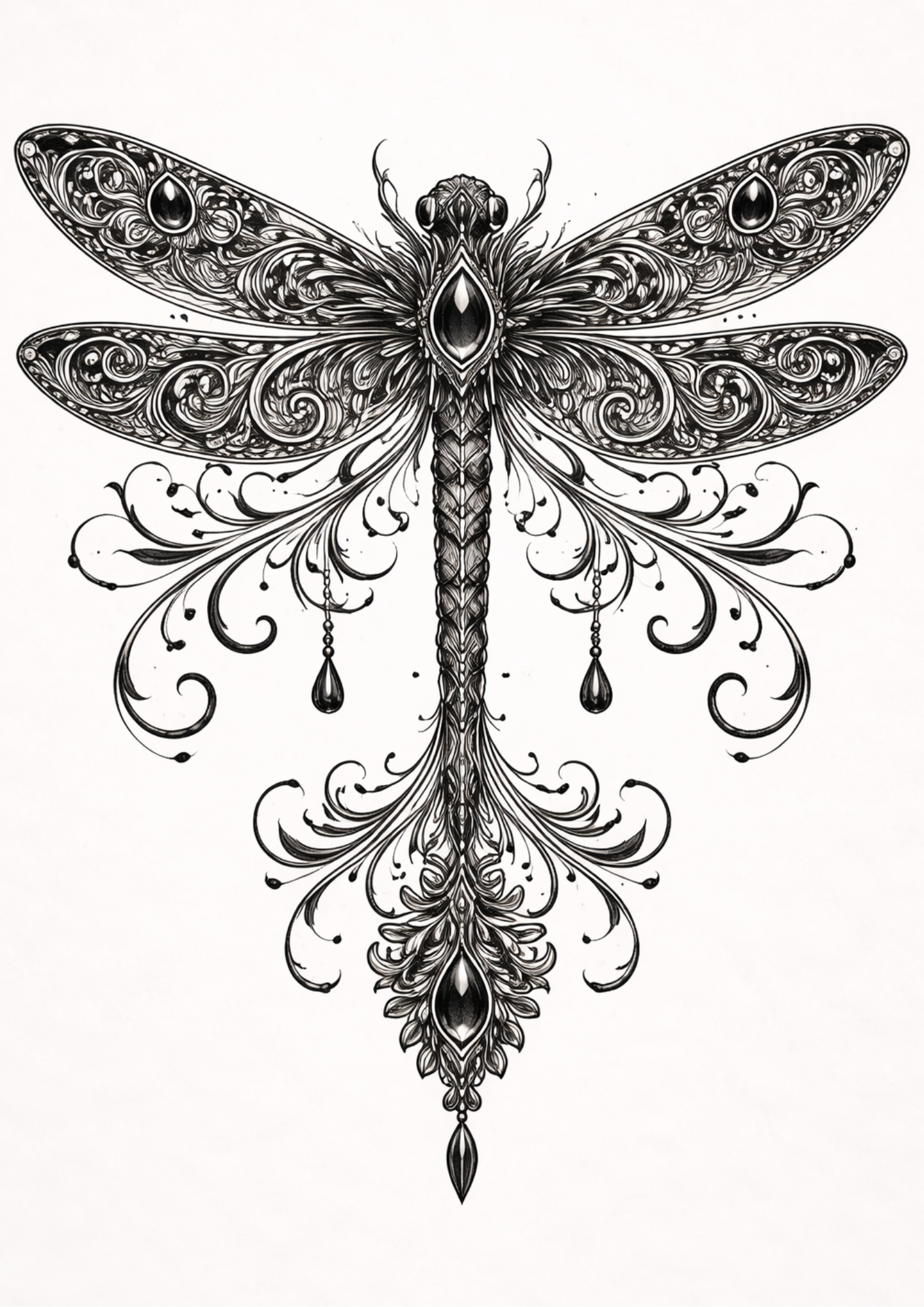 Rice Paper For Decoupage Gothic Dragonfly Full  Cat. No.9154
