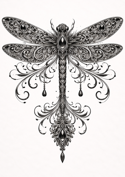 Rice Paper For Decoupage Gothic Dragonfly Full  Cat. No.9154
