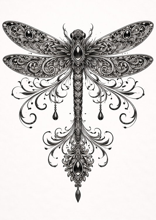 Rice Paper For Decoupage Gothic Dragonfly Full  Cat. No.9154