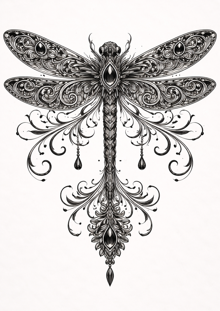 Rice Paper For Decoupage Gothic Dragonfly Full  Cat. No.9154