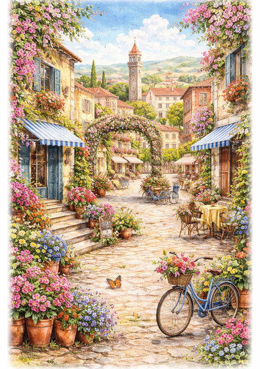 Reispapier für Decoupage, Blumenhintergrund, vollständig, Kat. Nr. 4809