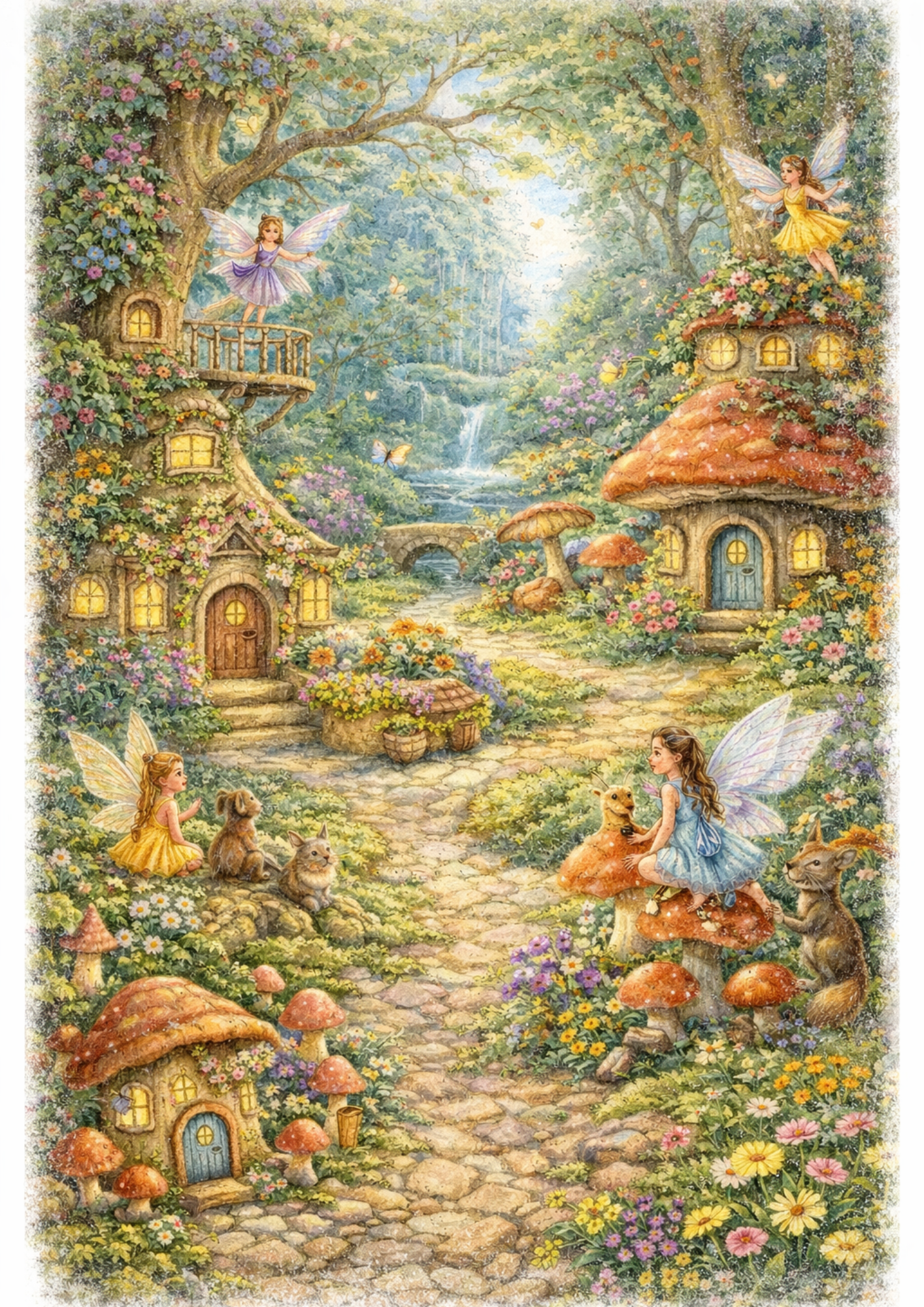 Rice Paper For Decoupage Fairy Village Full Cat. No.9165