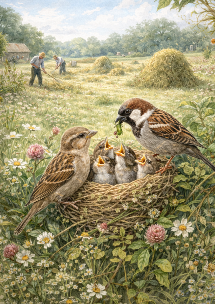 Rice Paper For Decoupage Sparrow Nest Full Cat. No.9169