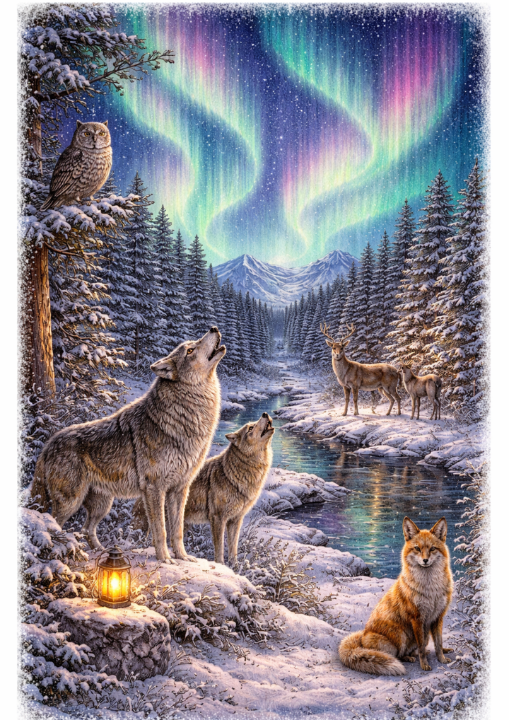 Rice Paper For Decoupage Winter Harmony &amp; Northern Lights Full Cat. No.9174