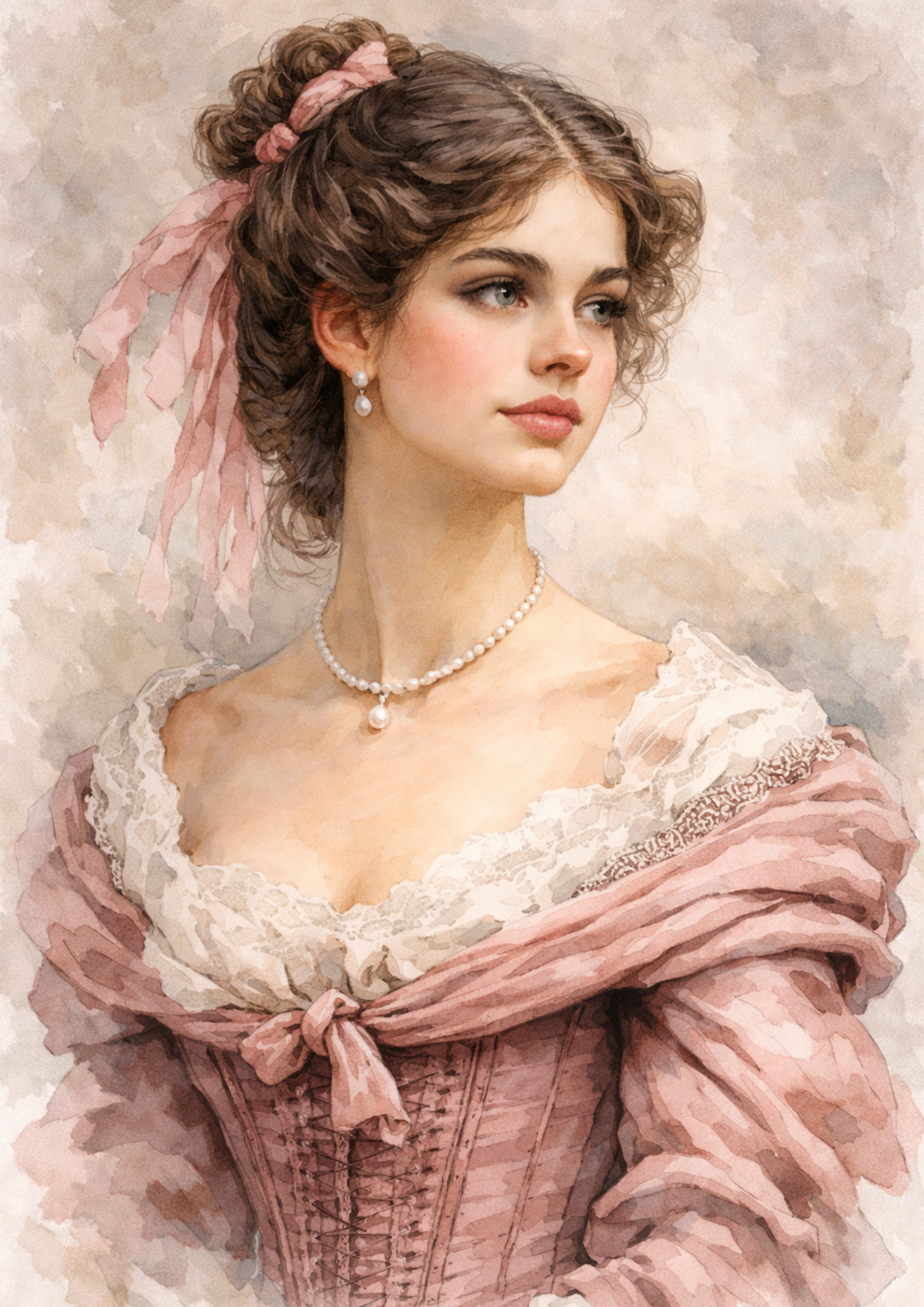 Rice Paper For Decoupage Victorian Woman Portrait Full Cat. No.9201