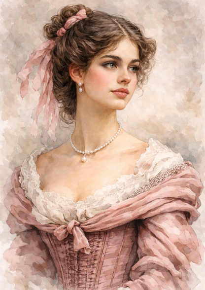 Rice Paper For Decoupage Victorian Woman Portrait Full Cat. No.9201