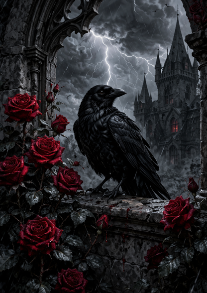Rice Paper For Decoupage Gothic Raven Full Cat. No.9206