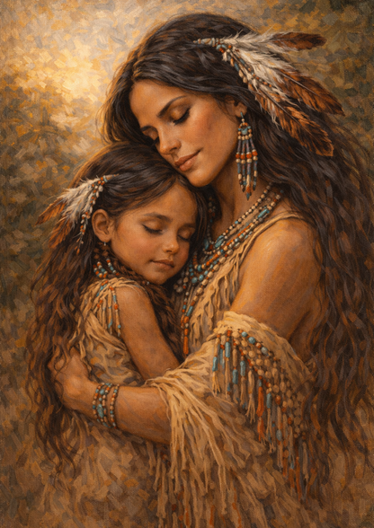 Rice Paper For Decoupage Native American Woman with Her Child Full Cat. No.9276
