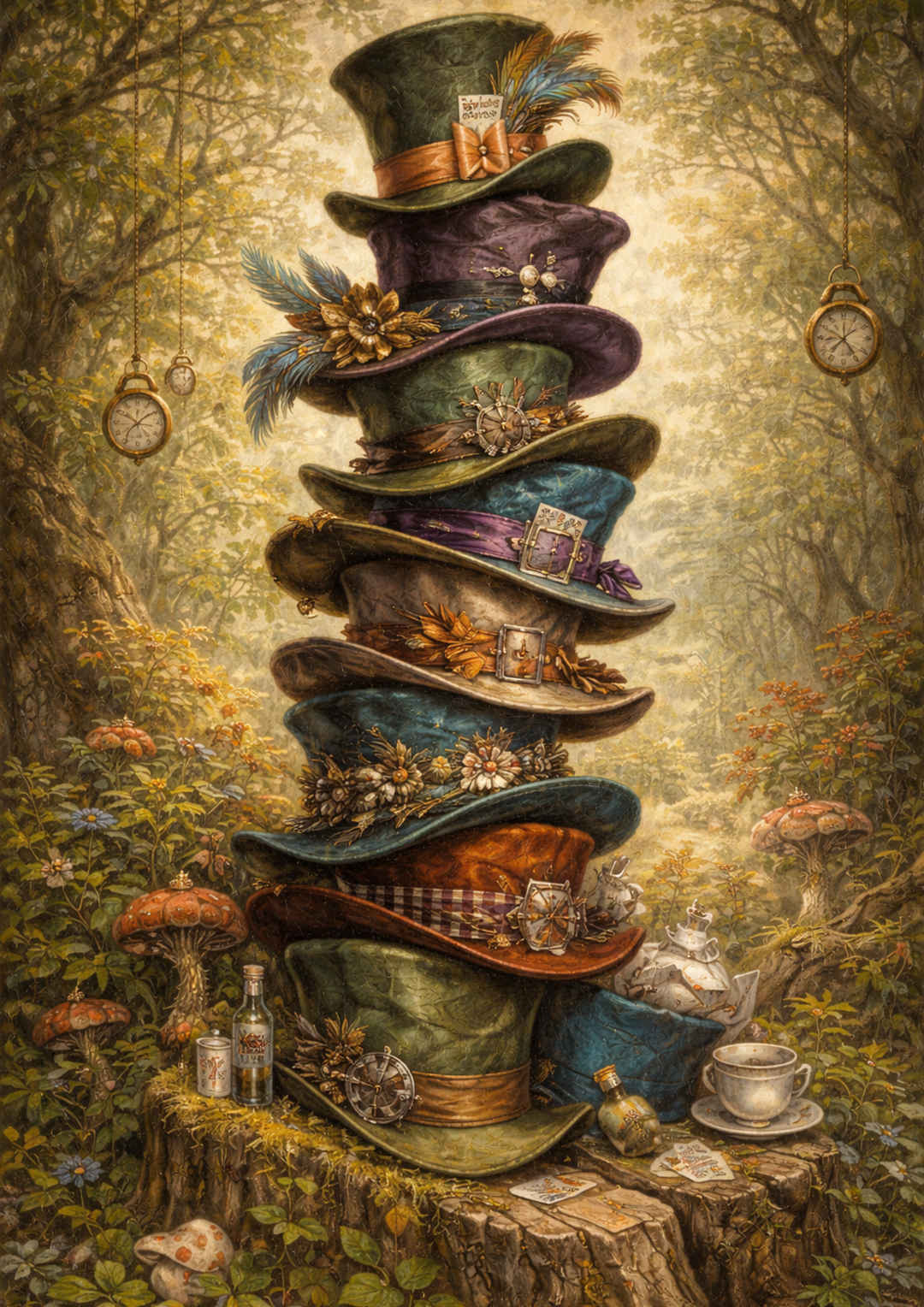 Rice Paper For Decoupage Stack of Magical Hats Full Cat. No.9237