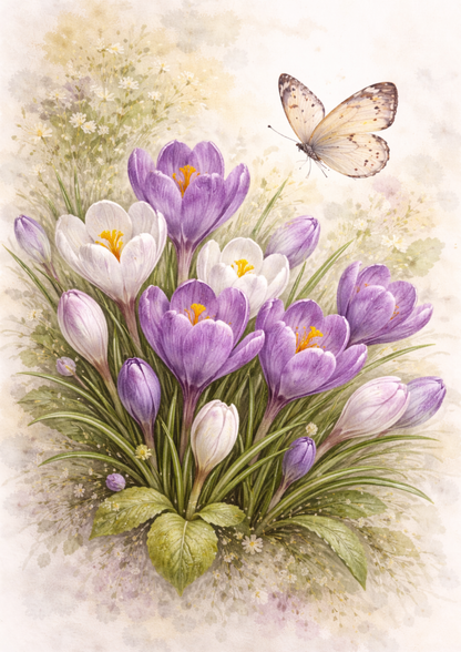 Rice Paper For Decoupage Butterfly on Spring Flowers Full Cat. No.9242