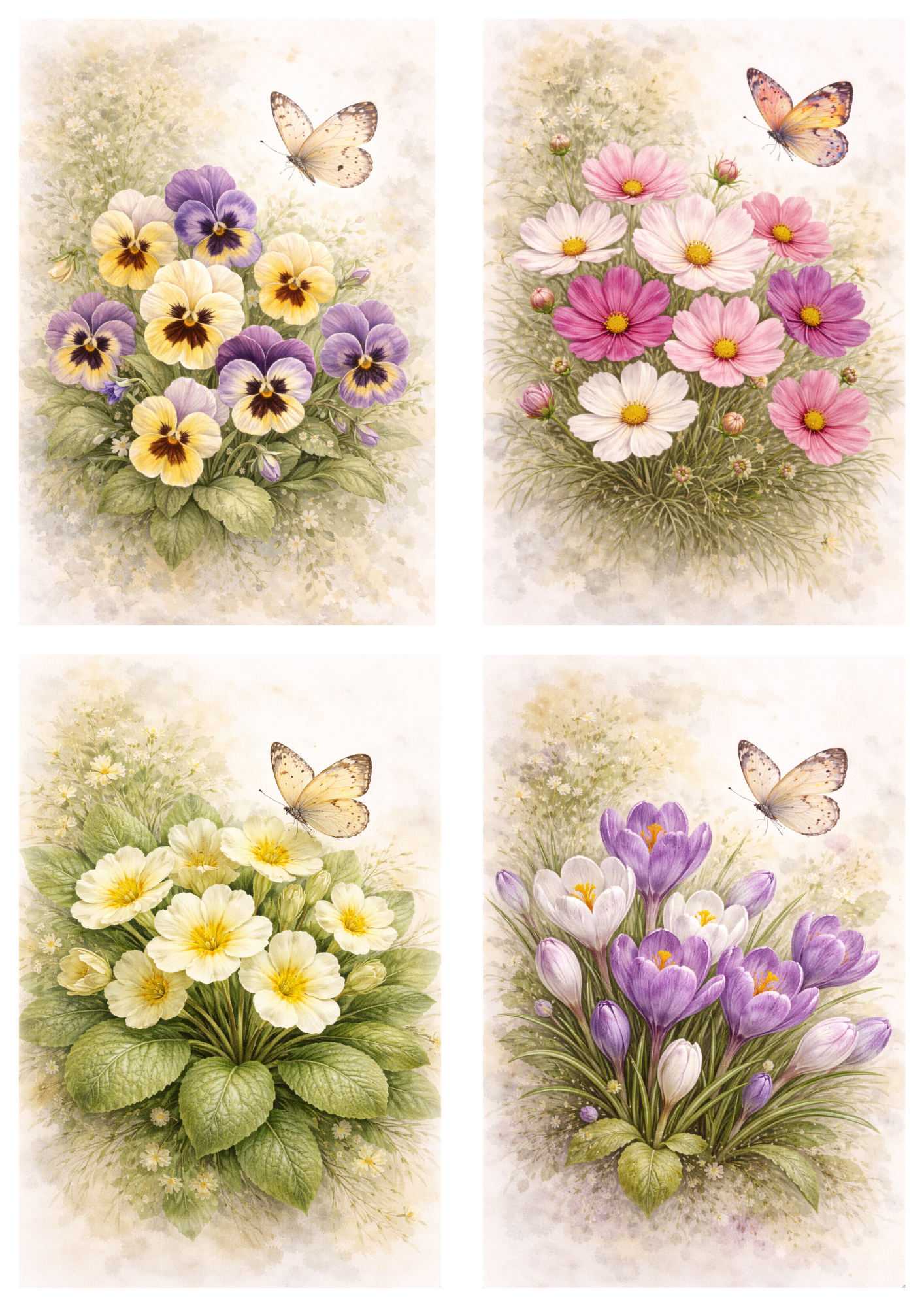 Rice Paper For Decoupage Spring Flowers Collage Cat. No.9247