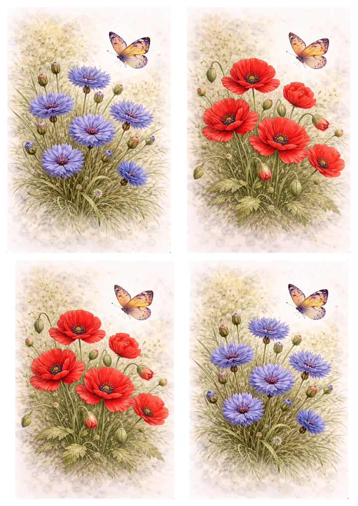 Reispapier für Decoupage, Blumenhintergrund, vollständig, Kat. Nr. 4809