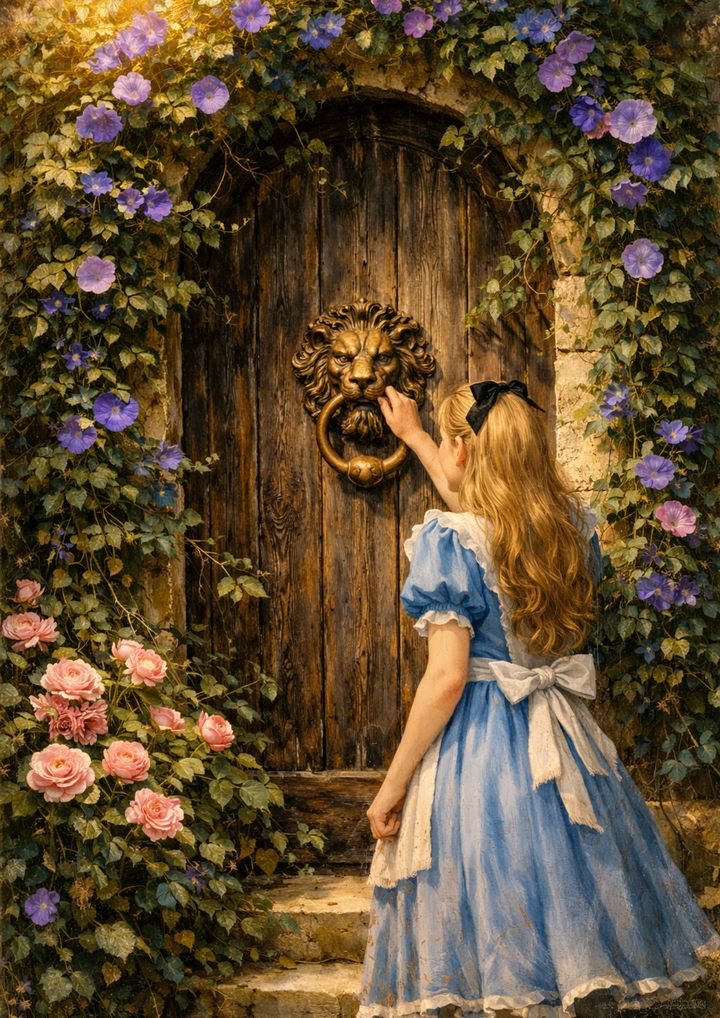 Rice Paper For Decoupage Alice &amp; Secret Gate Full Cat. No.9267