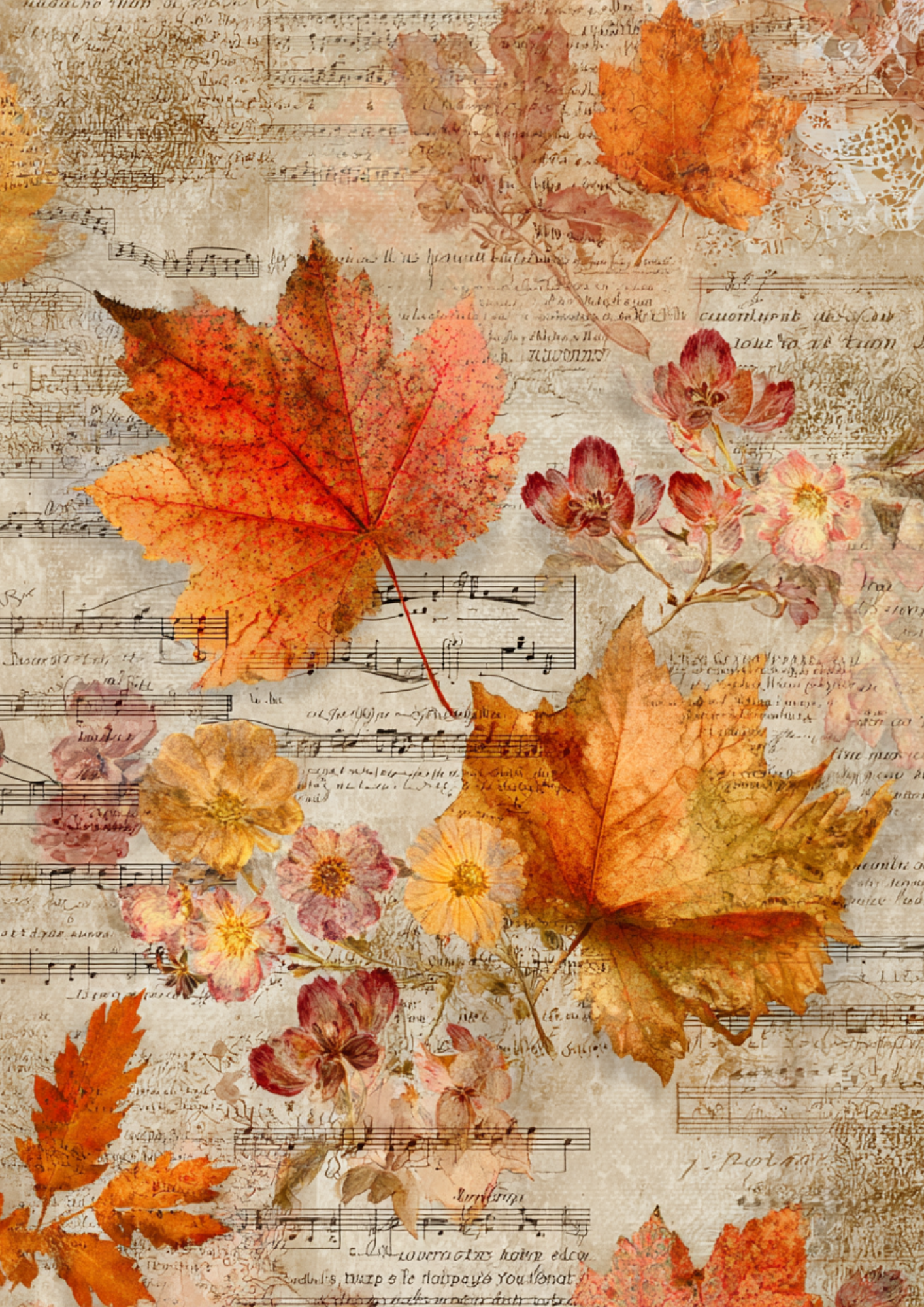 Rice Paper For Decoupage Autumn Leaves Journaling Page Collage  Cat. No.9311