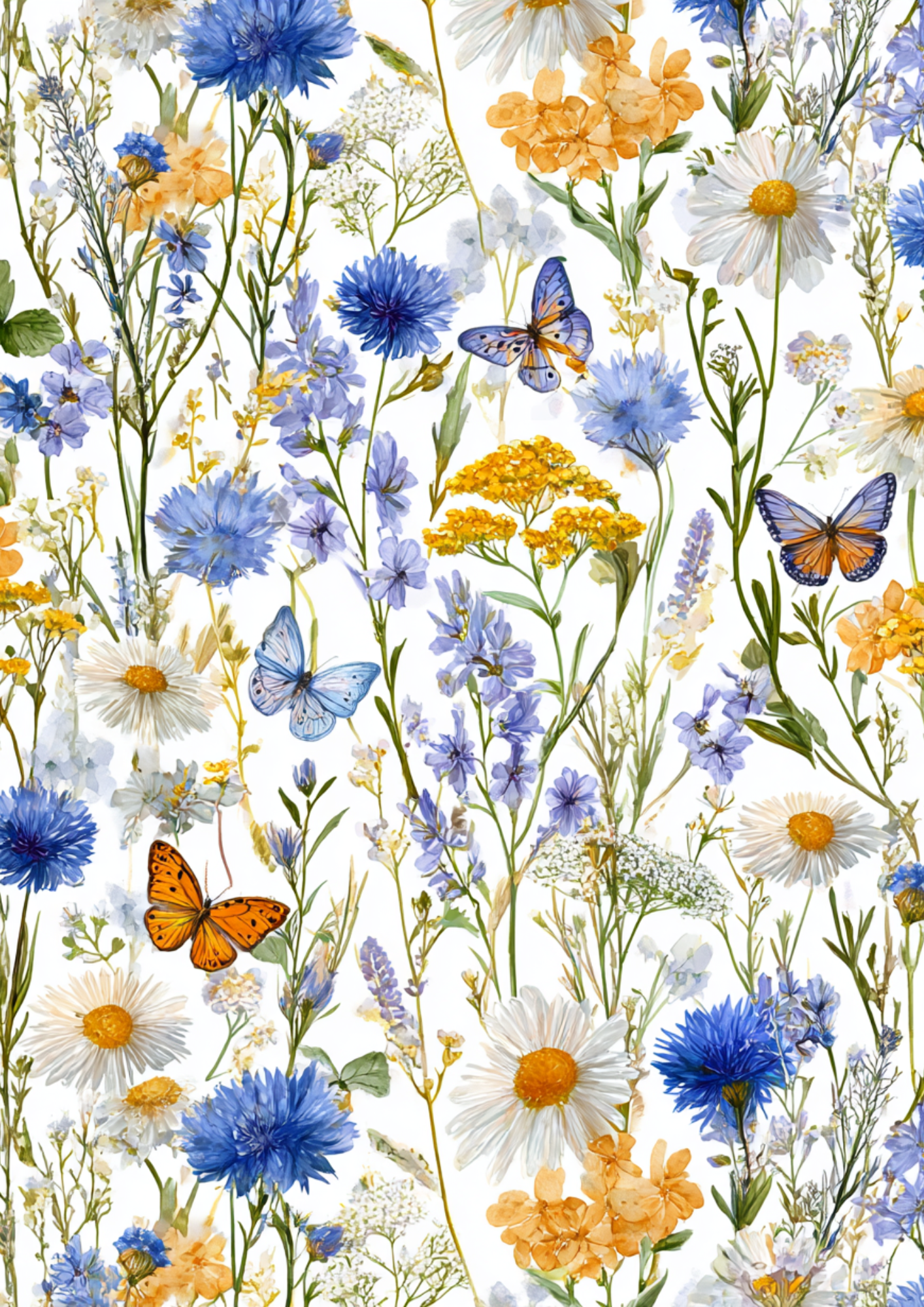 Rice Paper For Decoupage Wildflower Meadow Journaling Page Collage  Cat. No.9313