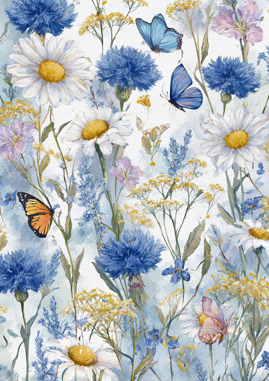 Reispapier für Decoupage, Blumenhintergrund, vollständig, Kat. Nr. 4809