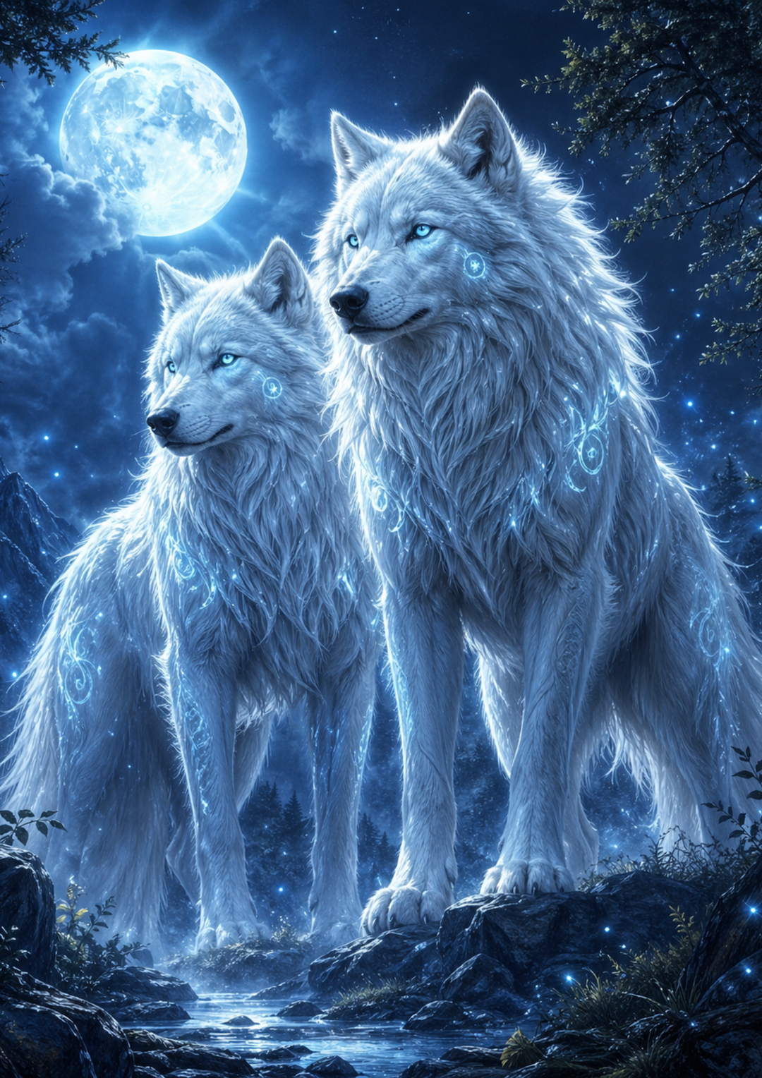 Rice Paper For Decoupage Wild Soul - Wolves Couple  Full  Cat. No.9338