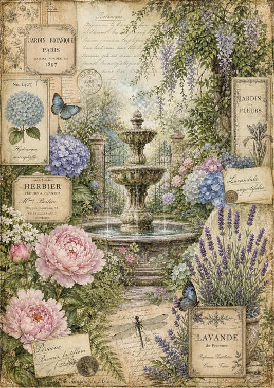 Reispapier für Decoupage, Blumenhintergrund, vollständig, Kat. Nr. 4809