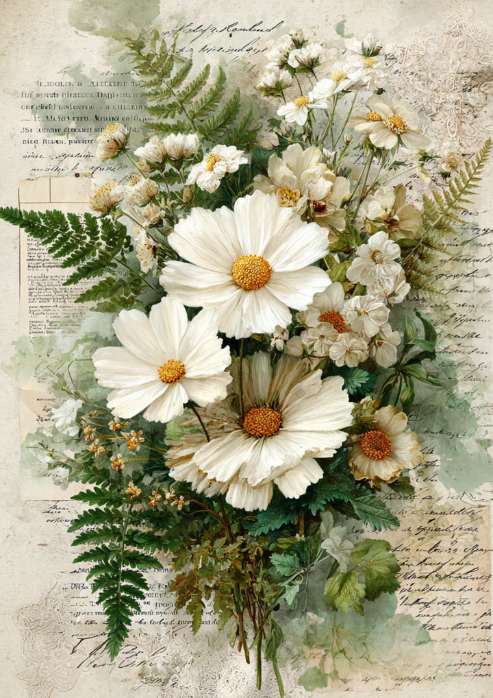 Reispapier für Decoupage, Blumenhintergrund, vollständig, Kat. Nr. 4809