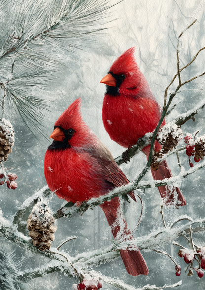 Rice Paper For Decoupage  Red Cardinals Full  Cat. No. 9411
