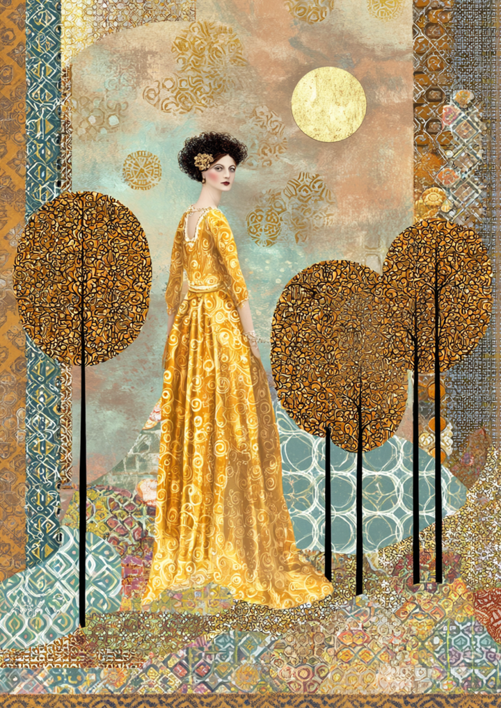 Rice Paper For Decoupage  Woman in Klimt Style Full  Cat. No. 9418
