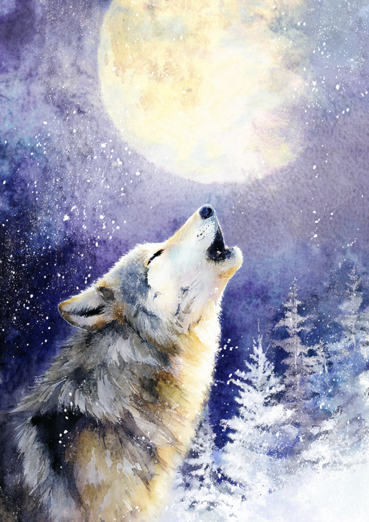 Rice Paper For Decoupage  Winter Wolf  Full  Cat. No. 9420