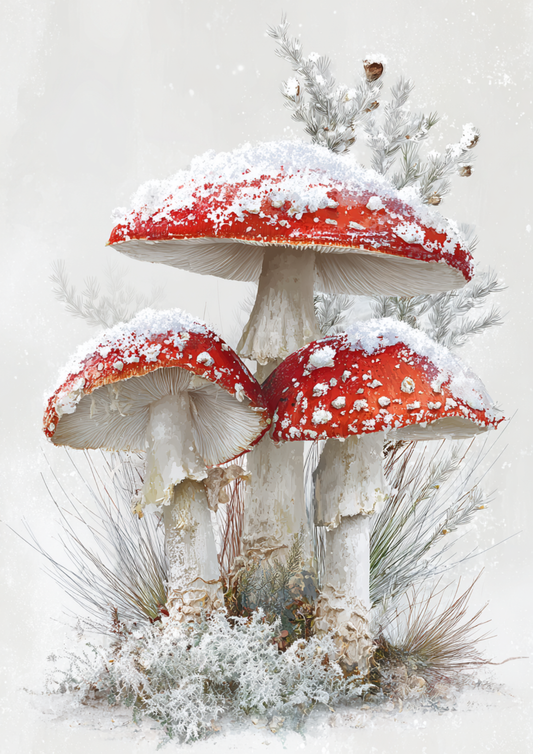 Rice Paper For Decoupage  Forest Winter Toadstools  Full  Cat. No. 9423