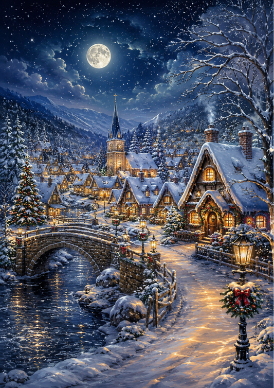Rice Paper For Decoupage Dreamy Winter Village Full Cat. No. 9432