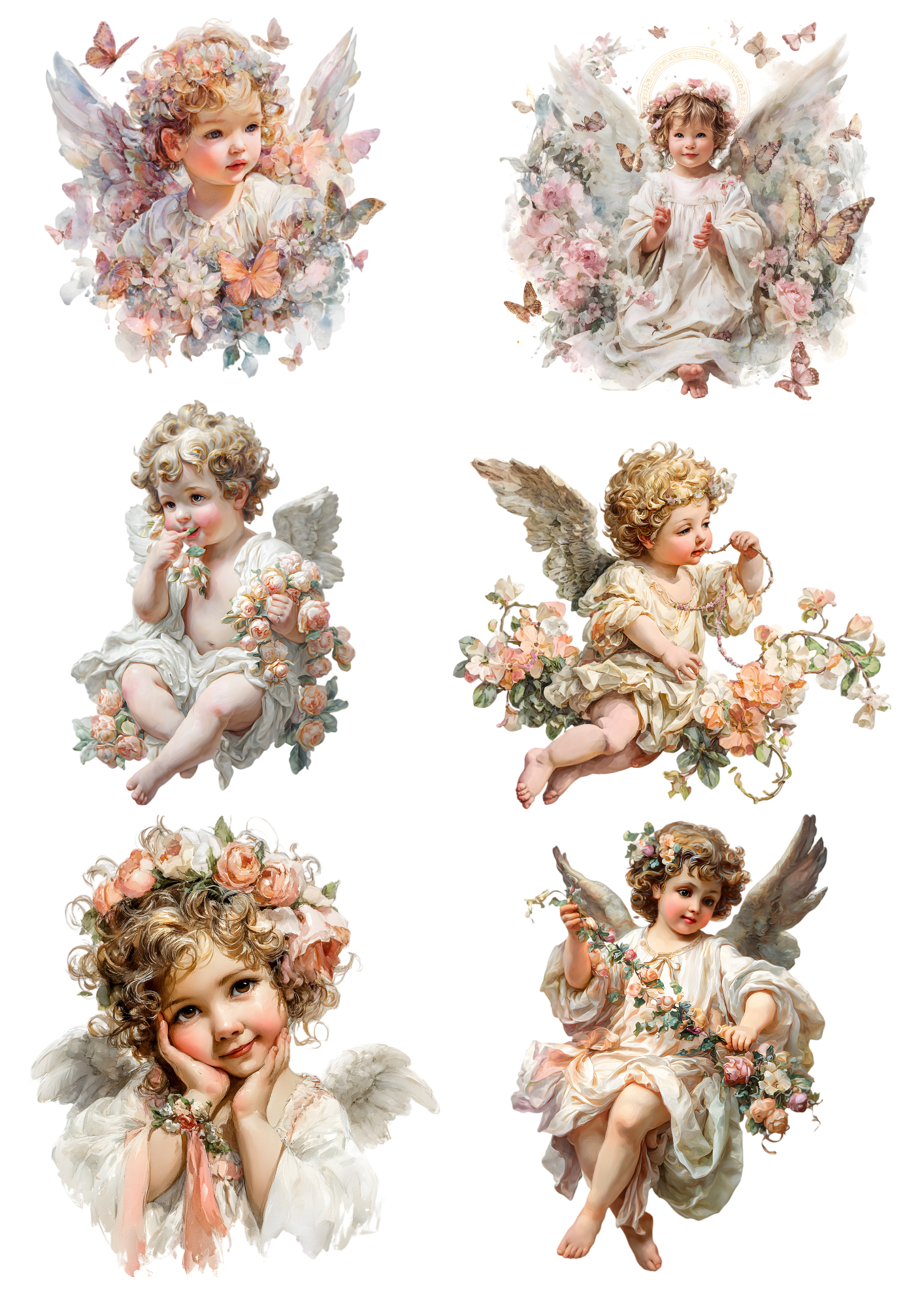 Rice Paper For Decoupage Little Cherubs Collage Cat. No. 9441