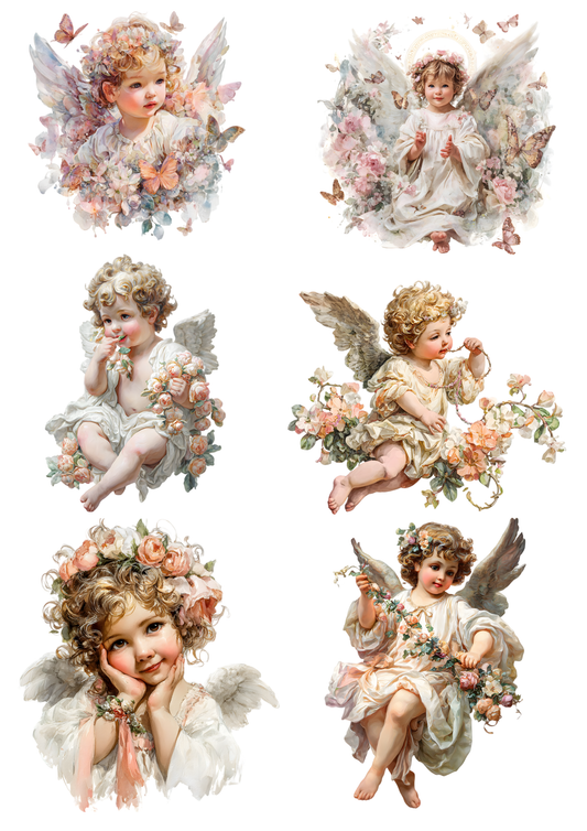 Rice Paper For Decoupage Little Cherubs Collage Cat. No. 9441