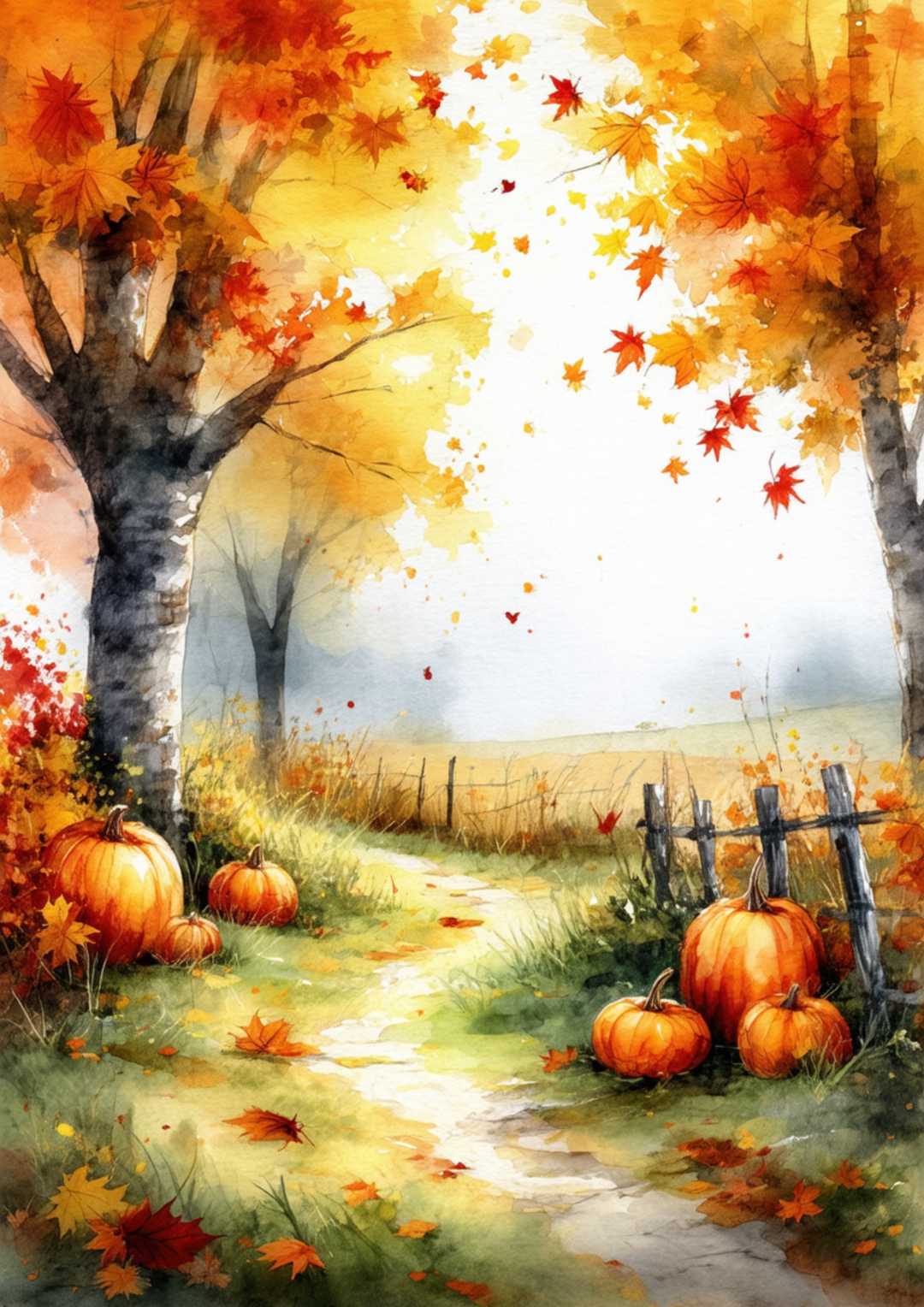 Rice Paper For Decoupage Autumn Landscape Full Cat. No. 9467