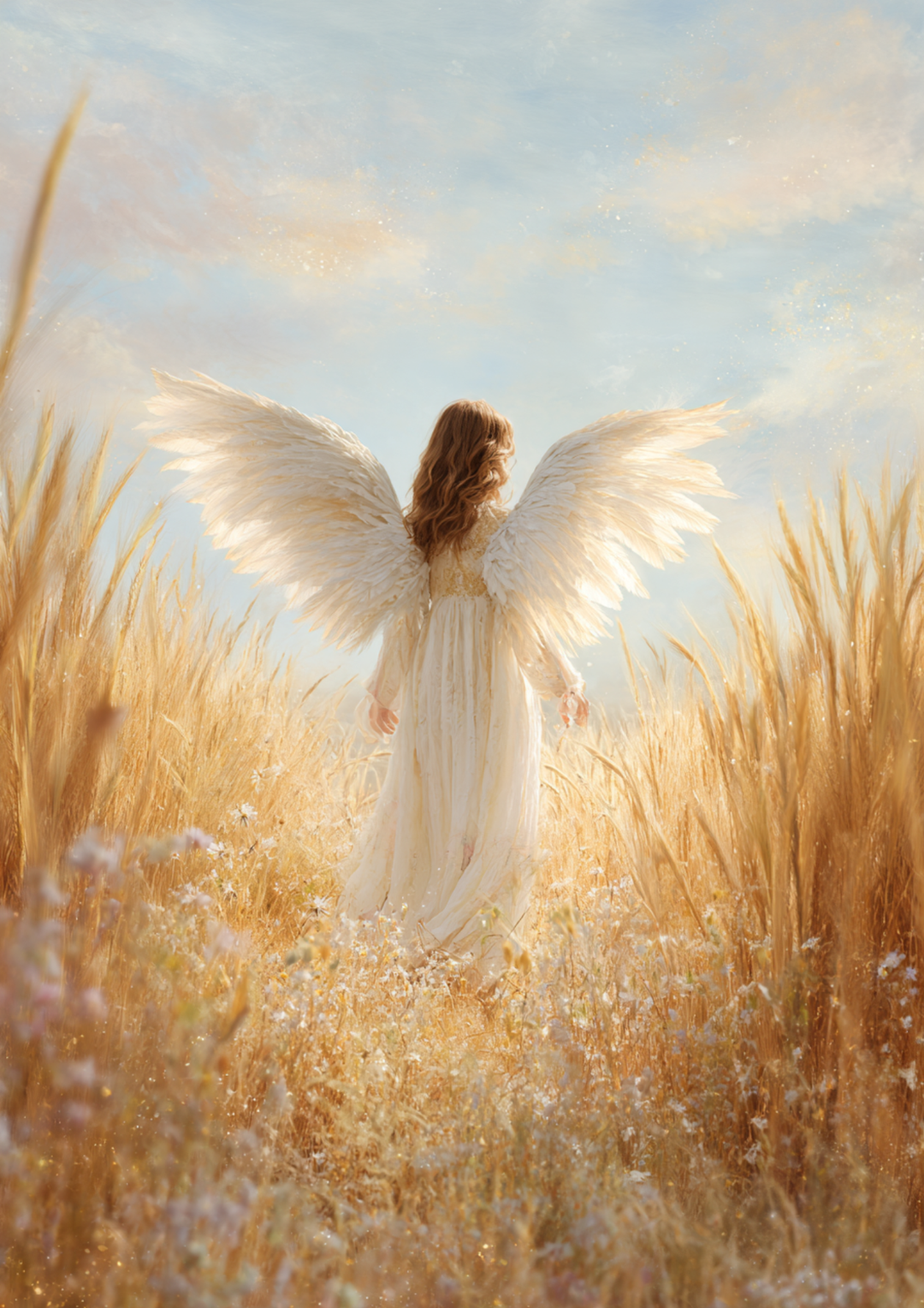 Rice Paper For Decoupage Angel in the Wheat Field Full  Cat. No. 9514