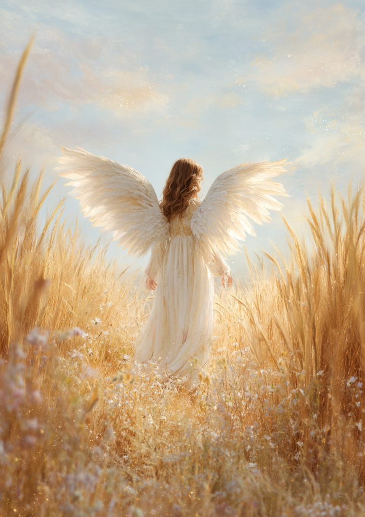 Rice Paper For Decoupage Angel in the Wheat Field Full  Cat. No. 9514