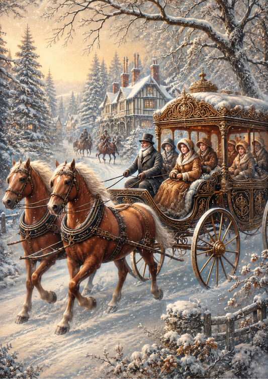 Rice Paper For Decoupage Victorian Winter Tour Full  Cat. No. 9579