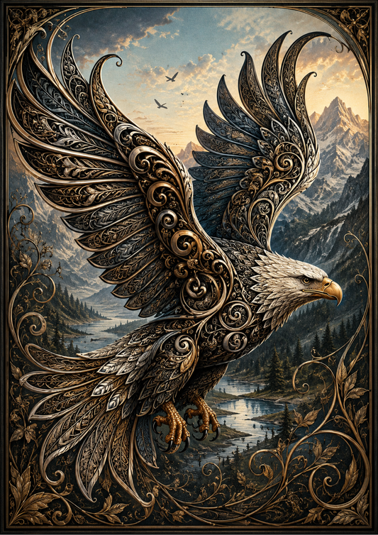 Rice Paper For Decoupage Gothic Eagle  Full  Cat. No. 9584