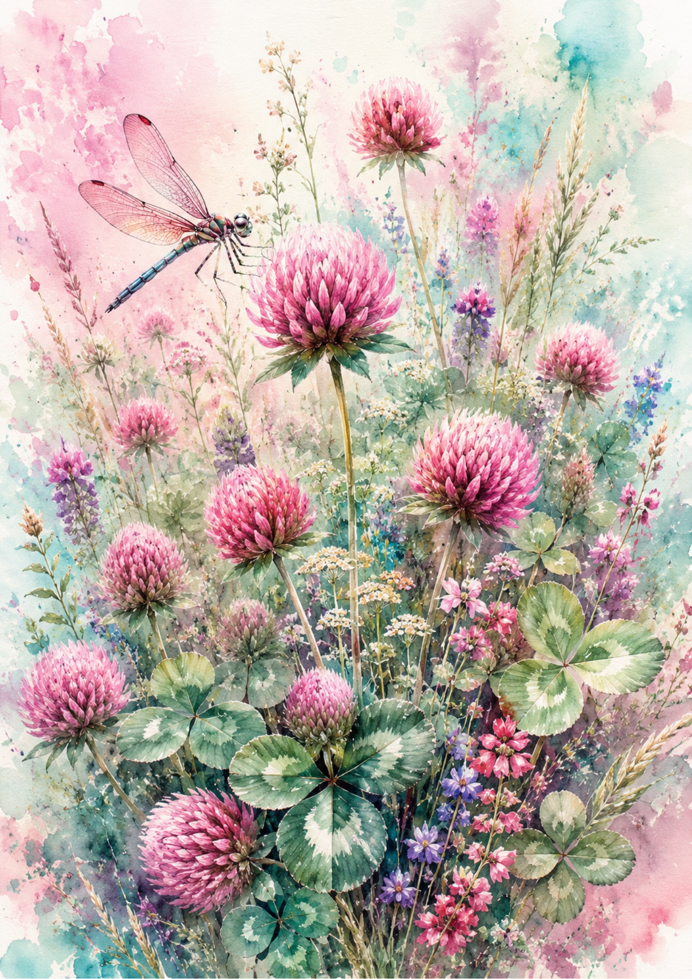 Rice Paper For Decoupage Summer Meadow & Dragonfly Full  Cat. No. 9587