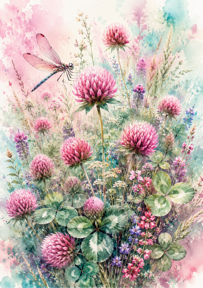 Rice Paper For Decoupage Summer Meadow & Dragonfly Full  Cat. No. 9587